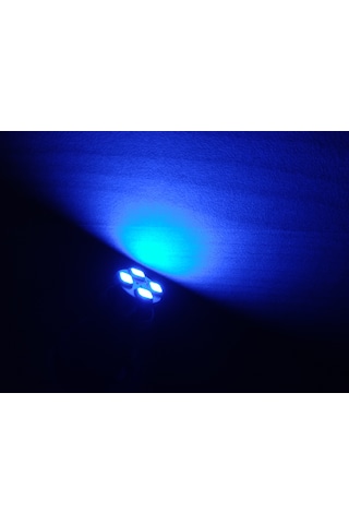 T10 Dipsiz Led Ampul 4adet Mavi 4 Çipli 12v T10 Gösterge, Park, Sinyal, Plaka Ampulu