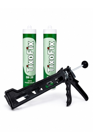 Tixofix Silikon 280 Ml 2 Adet + Profesyonel Silikon Tabancası Set 3'lü Set