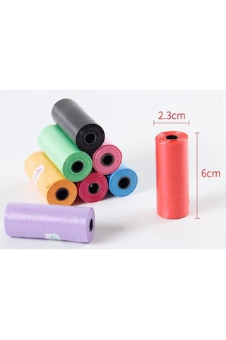 12 Li Köpek Dışkı Poşet Düz Renkli Set Bx40