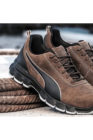 Puma Safety Condor Low Çelik Burunlu Nubuk Deri İş Ayakkabısı S3 Src Esd Kahverengi