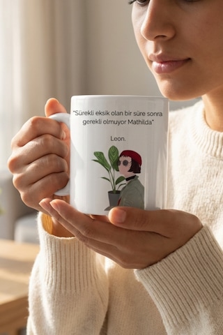 Özel Tasarım Kupa Bardak Leon Konsept Baskılı Kupa Beyaz