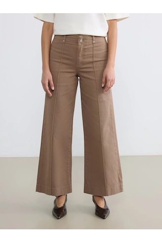 Lc Waikiki Bej Yüksek Bel Wideleg Kadın Jean Pantolon