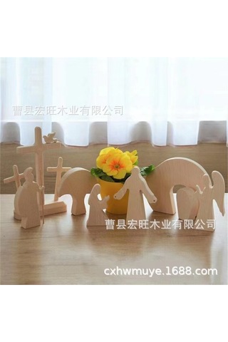 Geeksen Paskalya Dekorasyon Seti - 9 Parça Ahşap Renkli Ev Aksesuarı Ahşap Renkli 9 Parça Set