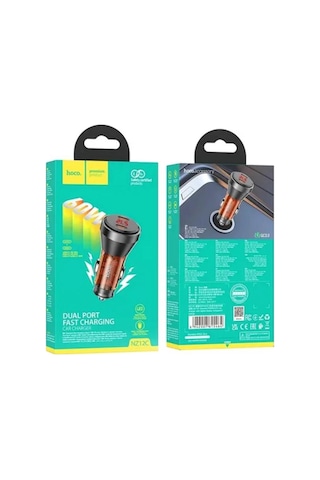Hoco Nz12c Graceful Pd60w 2 Type-c Girişli Araç Çakmaklı Hızlı Şarj Turuncu