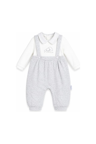 Babyhola Kız Bebek Salopet Görünümlü Tulum 13999 Gri