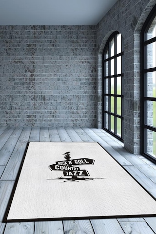 Homshtag Üç Müzik Tarzı Halı Siyah Beyaz Halı Caz Rock Sever Halısı Çok Renkli