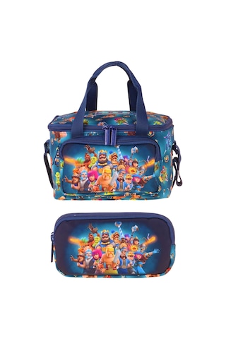 Kaukko Kids Erkek Çocuk Boom Baskılı Lacivert Thermo Beslenme Çantası Ve Kalemlik Seti - Setkk-l5420