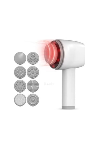 Realx Şarjlı 8 Başlıklı 5 Modlu Tüm Vucüt Masaj Aleti Body Massan Beyaz