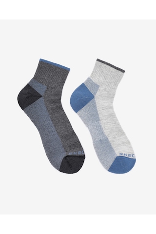 Skechers 1/2 Terry Traıl Qtr Crew - 2'li Paket Erkek Çorap Erkek Grey/grey Çorap S118740-039 Gri