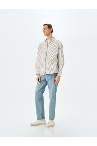 Koton Vintage Straight Kot Pantolon Cep Detaylı Pamuklu Orta İndigo 5sam40021ıd İndigo