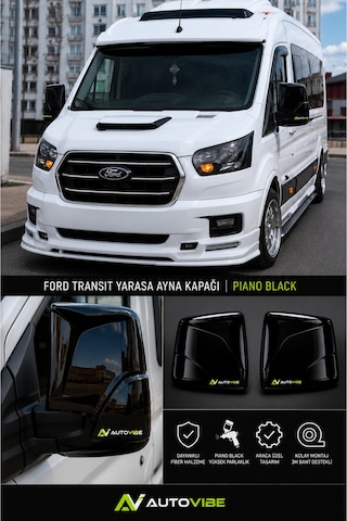 A Kalite Fiber Yarasa Ayna Kapağı Ford Transit Beyaz Frozen White Boyalı Tam Uyumlu 2015 Sonrası