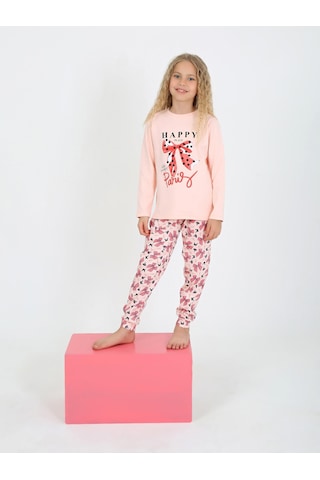 Kız Çocuk Uzun Kollu %100 Pamuklu Pijama Takımı Place Paris SOMON
