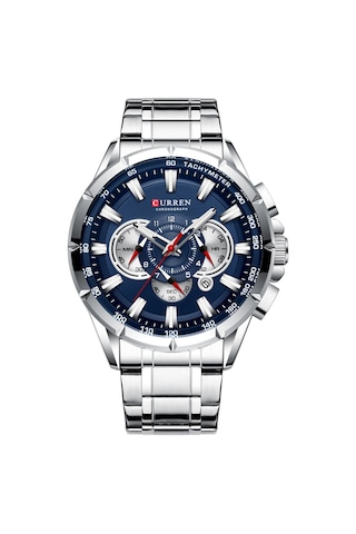 Curren 8363 Erkekler İçin Kuvars Kol Saati Paslanmaz Çelik Kayışlı Üç Alt Göstergeli İkinci Dakika Mikro Saniye Kronograf Tarih Takvim Göstergesi Su Geçirmez Işıklı İskeletli Aksesuarlar Çok Renkli