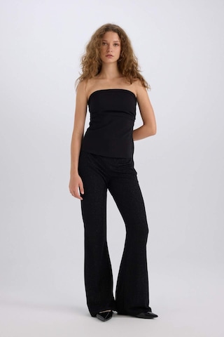 DeFacto Flare Fit Düz Paça Uzun Boy Bürümcük Pantolon E1870AX24WNBK81 Siyah
