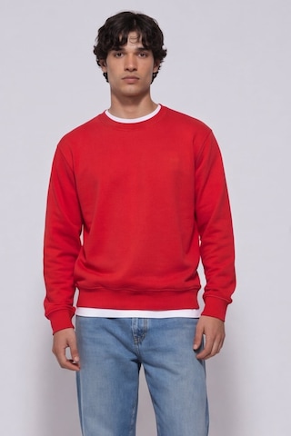 Sabri Özel Unisex Kırmızı Normal Kesim Regular Fit %100 Pamuk Bisiklet Yaka Sweatshirt