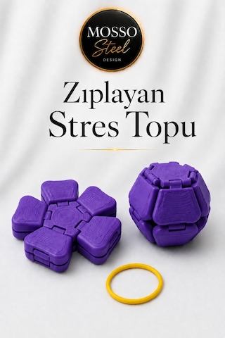 Zıplayan Stres Topu Clicker Stres Topu Lastik Mekanizmalı 3d Baskı Mekanik Fidget Oyuncak - Hoplaç - Zıplaç Ms-2