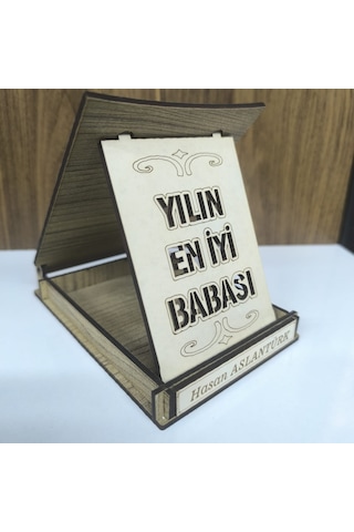 Kişiye Özel Yılın En İyi Babası Ahşap Plaket