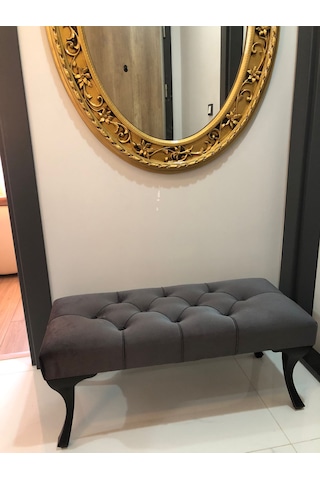 Antrasit Dekoratif Ayak Ucu Kapı Önü Mutfak Balkon Bench Puf Düğm