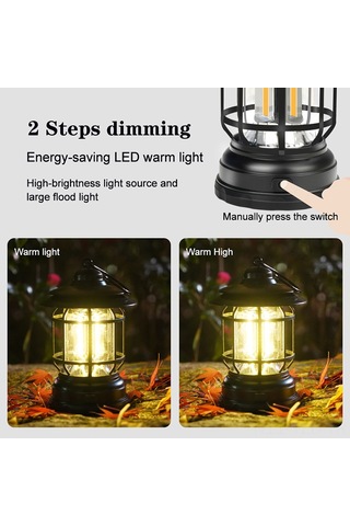 Yuntech01 Yeşil Şarjlı Klasik Fener Çadır, Kamp, Acil Durum Için Dışarıda Ve Evde Kullanıma Uygun Taşınabilir Işık Çok Renkli