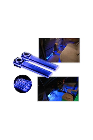 Moveevo Araç İç Dekorasyon Işığı 12v Led 4'lü Paket Mavi Renkli Ayarlanabilir Oto Döşeme Lambası Gösterildiği Gibi