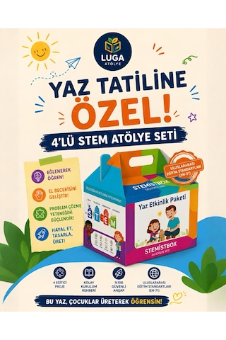 Stemist Box Anaokulu Yaz Seti - 4'lü Ahşap Stem Eğitim Seti - Aktivite Kutusu