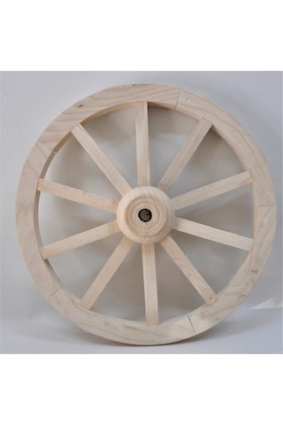 Otantik Ahşap At Arabası Tekeri 60 Cm. Duvar Dekoru Diğer