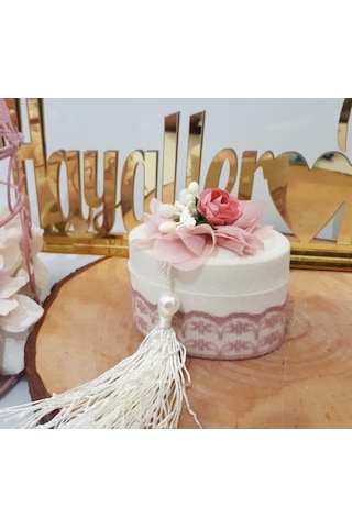 Dantelli Flok Kutu Nikah Şekeri 30 Adet