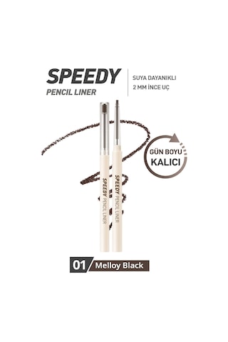 Suya Dayanıklı Kolay Kullanım Sunan Göz Kalemi Perıpera Speedy Pencil Liner 1 Melloy Black Diğer
