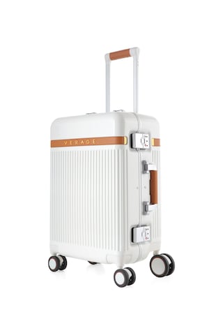 Orta Boy Tsa Kilitli Ve 360 Dönebilen Tekerlekli Seyahat Valizi - Beyaz Beyaz