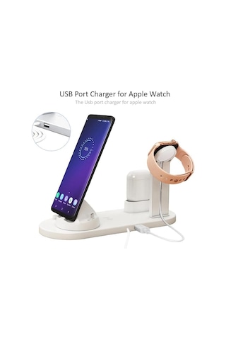Kama 4'ü 1 Arada Kablosuz Hızlı Şarj İstasyonu: İphone 15-12 Pro Max, Apple Watch, Airpods Ve Android Telefonlar İçin Hızlı Şarj, Zahmetsiz Şarj Deneyimi