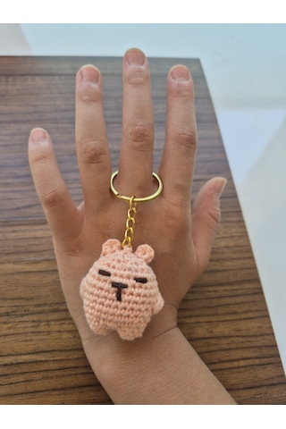 Minik Sevimli Ayı Anahtarlık 3 Adet Açık Pembe