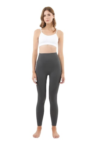 Cottonhill Füme Yüksek Bel Toparlayıcı Seamless Kadın Spor Tayt Füme