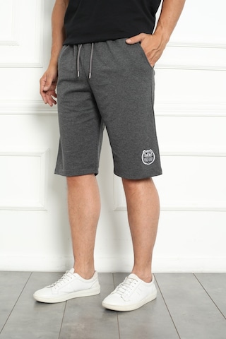 Erkek Şort Bermuda Kurt Armalı Beli Bağcıklı Ipli Cepli Büyük Beden Geniş Beden Aralığı Antrasit Nıc1067 R50 Antrasit