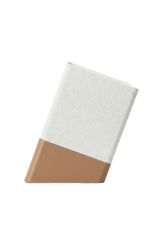 Fibrika Store Aura Slope Modern Geometrik Masa Lambası - Minimalist Tasarım Beyaz Ve Kahverengi