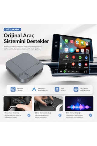 Solvis Box Kablosuz Carplay & Android Auto Multimedya Dönüştürücü