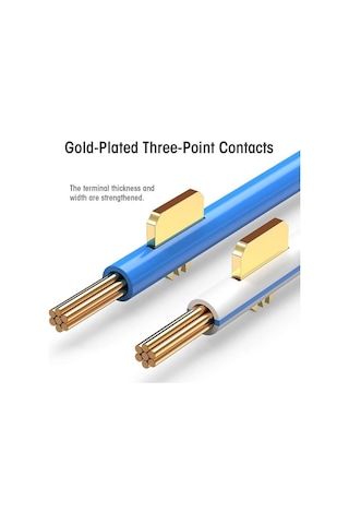 Koodmax - 3u Gold Plated Cat5e Rj45 Konnektörü 8p8c Ethernet Kablo Ucu Konnektör Jack Uç - 100 Adet