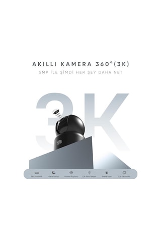 Şımart Akıllı Wi-fi 1620p 3k Ultra 360 Kamera