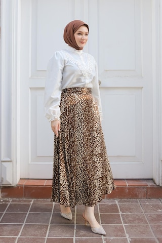 Armine Trend Leopar Desenli Etek-kahverengi 24kt103 Kahverengi