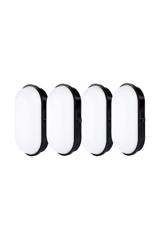 4adet Su Geçirmez 20w Siyah Kasa Gün Işık 4200k Bahçe Teras Banyo Gün Işığı