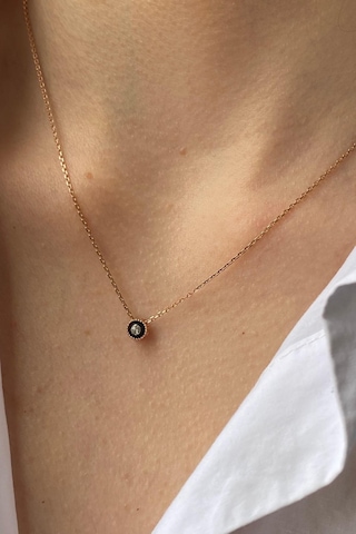 Zümrüt Sarraf 8 Ayar Altın 0.03 Ct Tek Yuvarlak Elmas Kolye