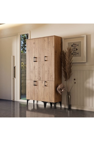 Set 5104-5102 Inca 6 Kapaklı 5 Askılı Raflı Portmanto Atlantik Çam Çam