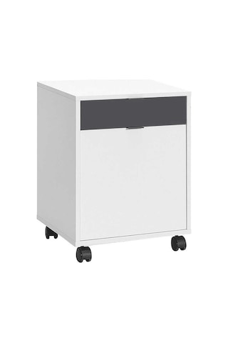 Vera Çekmeceli Kapaklı Komodin-beyaz-antrasit 45x60x40 Cm Gxyxd