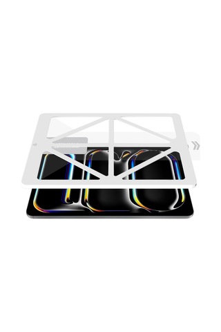 Apple Uyumlu iPad Pro 11 2024 Caseworld Steel Shield Serisi Temperli Cam Ekran Koruyucu Kurulum Kitli