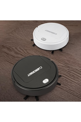 Shineyee Siyah 3'lü İşlevli Zeka Robot Süpürge - Güçlü Emme, Yumuşak Temizleme, Yatak Ve Koltuk Altı Erişimi İle Ev Temizliği Kolaylaştırır Siyah