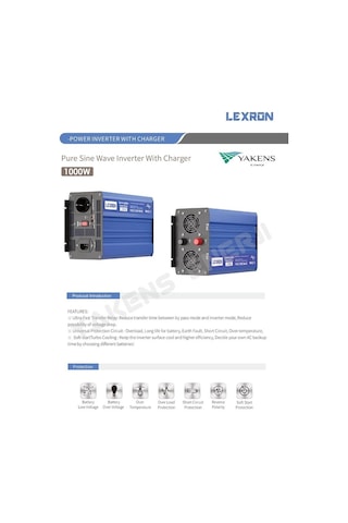 Lexron 1000 Watt 12v Ups Şebeke Şarjlı Tam Sinüs İnverter Lexron