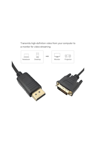 Maiyame 1.8m Dp - Dvı Adaptörü Displayport Display Port - Dvı Kablo Adaptörü Dönüştürücü Erkek - E