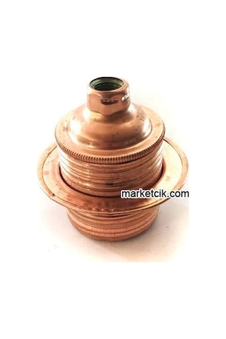 Marketcik Bakır Halkalı Metal Porselen E27 Duylar