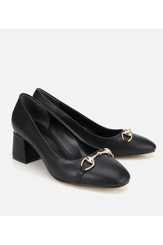 Hotiç Kadın Siyah Gold Tokalı Kalın Topuklu Ayakkabı 01ayh314840a100 01ayh314840a100 Siyah