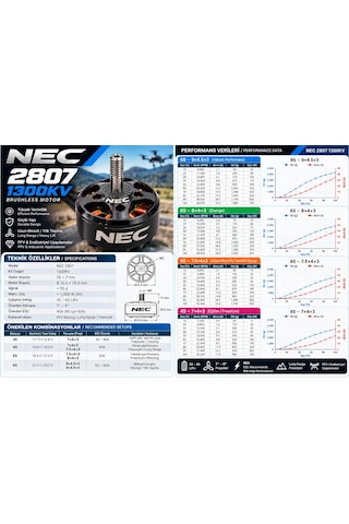 Nec 2807 1300kv Drone Motoru