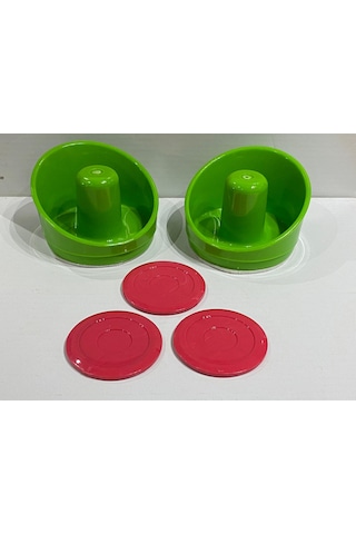 Havalı Hokey Masası İçin 2 Adet Tokaç - 3 Adet Disk Çok Renkli